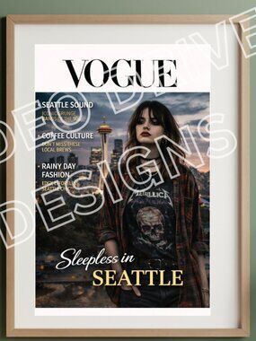 Vogue Inspired Seattle Fashion Wall Art Print 11x17 Unframed
